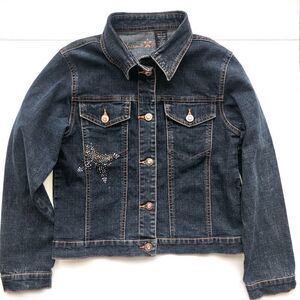 𝅺EUC Girl’s Large Arizona Jeans Co Embellished Jean Jacket